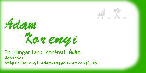 adam korenyi business card